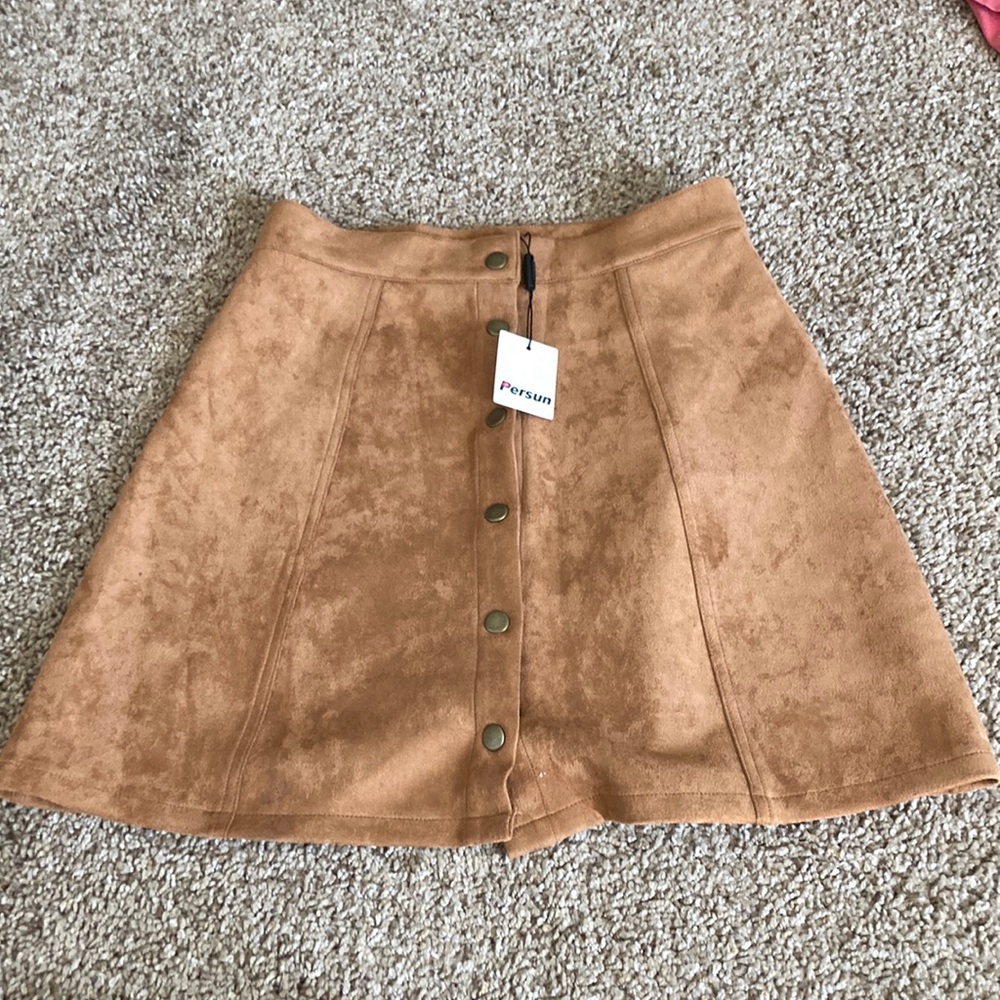 NWT tan suede skirt